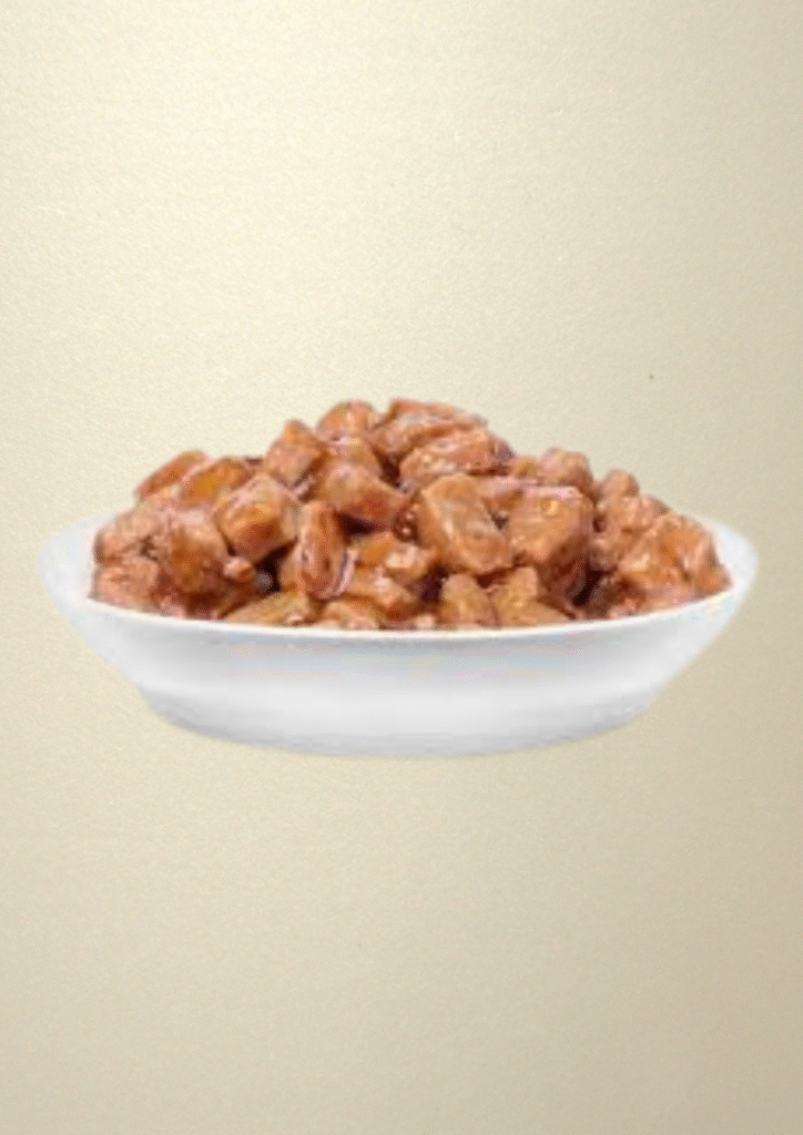 wet dog food in a bowl.